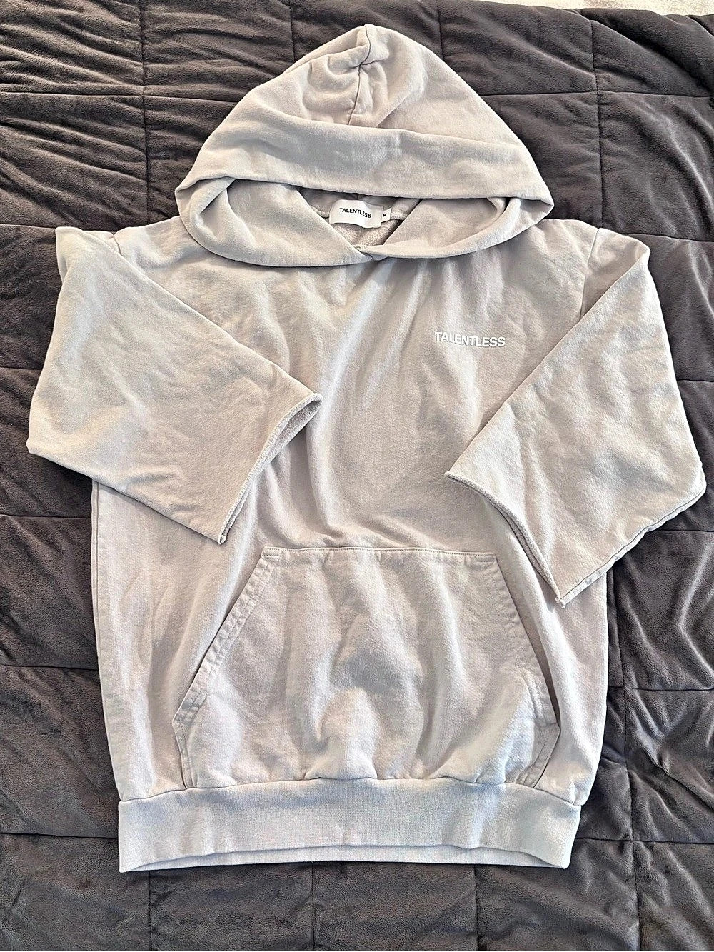 TALENTLESS 3/4 Sleeve Hoodie White Size Medium